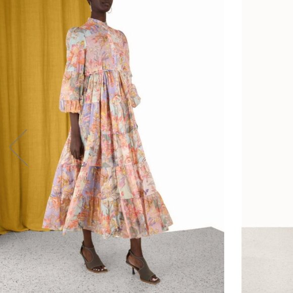 Zimmermann Belted Cotton Tiered Dress -perfect for special occasions - Picture 3 of 14